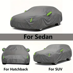Resim Gri Renkli Açık Araba Örtüsü, Güneş, Rüzgar, Toz, Çizikler ve Kuş Dökülleri Koruması İçin Tasarlanmış, Sedanlar, SUV'lar ve Hatchbackler İçin Uygun. 