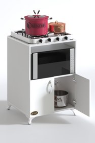 Resim Kenzlife Ocak Dolabı Aysu Byz 85*60*57 Mutfak Modül Mini Fırın Mikrodalga Banyo Ofis 