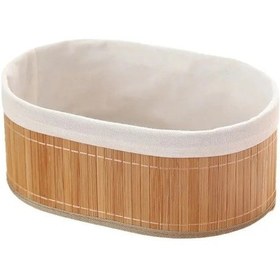 Resim Doğal Bambu Organizer Kutusu - Ahşap Ekmeklik Ve Çok Amaçlı Saklama Sepeti, 3'lü Set Odun 