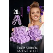 Resim Renkli Kafes Bigudi 2.5 cm 20 Adet, Profesyonel Kalite, Güzel ve Hızlı Bukleler 