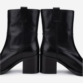 Resim Valmenti Kadın Hakiki Deri Siyah Deri Casual Bot 1046 5046 Bn Bot Sk24-25 Sıyah Dr Siyah Deri 