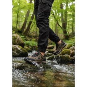 Resim E Sport Erkek Ortopedik Outdoor Tracking Ayakkabı, Siyah Gümüş - Su Geçirmez, Hafif, Esnek ve Kaymaz Tabanlı 