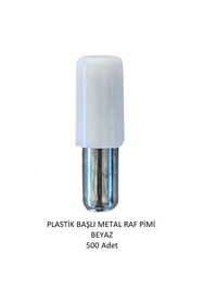 Resim Adilon Plastik Metal Başlı Raf Pimi Beyaz 500 Adet 