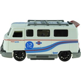 Resim Erzi Oyuncak Minibüs Işıklı Sesli Duman Çıkaran Sürtmeli Minibüs Beyaz 