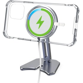 Resim Bipower Ytb-16 Magsafe Manyetik Şarj Özellikli Telefon Standı Gümüş 