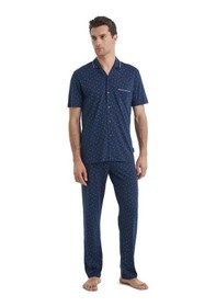 Resim Blackspade Erkek Kısa Kol Gömlek Yaka Önden Düğmeli Lacivert Pijama Takımı C1t6n4o04 001 