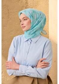 Resim Silk Home Soft Eşarp 73098-09 Turkuaz, Cam Göbeği, Uçuk Mavi 