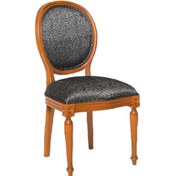 Resim Sandalye MADALYON Model Kayın İnce Torna RETRO ayak Parlak ceviz Natüre Kumlu Örgü Kumaş El yapım 