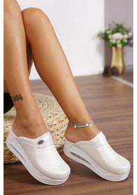 Resim Beyaz Sim Air Max Tam Ortopedik ve Anatomik Sabo Terlik Beyaz 