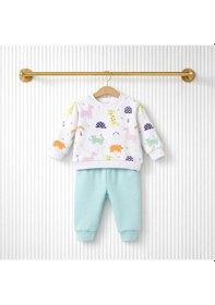 Resim Animal Kız Bebek Alt Üst Takım Yeşil 