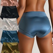 Resim 5 Adet Kadınlar İçin Dikişsiz Külot Fiyonk Detaylı - Yumuşak, Nefes Alabilir, Esnek, Düz Renk Siyah, Beyaz, Mavi, Yeşil, Bej İç Çamaşırı - Günlük Kıyafetler İçin Rahat ve Şık, Konforlu İç Çamaşırı | Zarif İç Çamaşırı | Pürüzsüz Dokulu Kumaş 