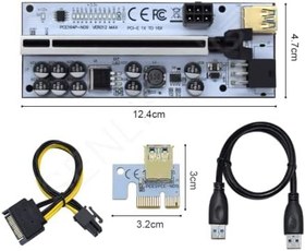 Resim ZAUSS 10 Kapasitörlü Riser V012 Max 10 Ekran Kartı Yükseltici PCI-E x16 