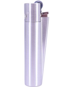 Resim Clipper Özel Kutusunda Metal Çakmak - Mat Gümüş (Brushed Silver) 