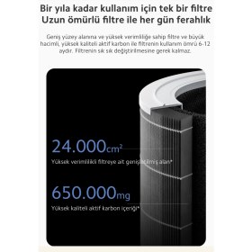 Resim Xiaomi Premium Zaman Ayarlı Akıllı Hava Temizleyici, Hepa Filtre, Akıllı Kontrol ve Gerçek Zamanlı Hava Kalitesi Izleme, 104M2 + Luciole Lambader 