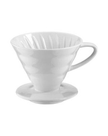 Resim V60 02 Seramik Dripper Kahve Demleme Ekipmanı - Beyaz 