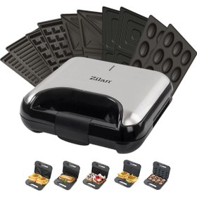 Resim BAZAARİO ZLN3932 5'i 1 Arada Sandviç Makinesi | 800W Güç | Değiştirilebilir Plakalar | Tost, Izgara 