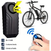 Resim Xuweiwei Siyah 113db Kablosuz Bisiklet Alarmı Uzaktan Kumandalı Titreşimli Hırsızlık Önleyici Motosiklet Bisiklet Araç Güvenlik Aaa Pil 