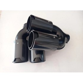 Resim Monlion Egzoz Ucu Bmw M Modeli Içi Siyah 90 mm Çiftli Set 