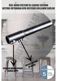 Resim 3 Yollu Arıtmalı Sıcak Soğuk Çıkışlı Eviye Mutfak Bataryası Arıtmalı Musluk Krom 