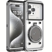 Resim 6.9 inç ekran evrensel kendinden testli cep telefonu kılıfı, ıslak dalış cep telefonu kılıfı, dokunmatik ekranlı, standlı, darbe/düşmeye karşı koruma, tüm cep telefonları için uygun 
