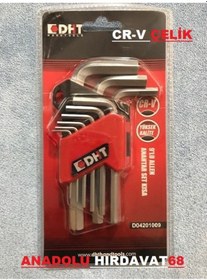 Resim Dht 9 Pcs Alyan Seti Cr-V Çelik Allen Takımı Yüksek 