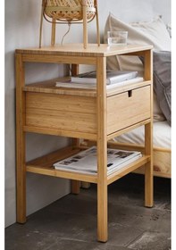 Resim Digithome Bambu 3 Katlı Çekmeceli Oturma Odası Ve Yatak Odası Ofis İçin Depolama Raflı Komodin Jw-22230 B/3 C1-1-289 