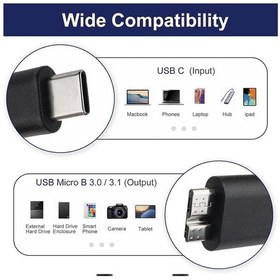 Resim Type C Usb C To Mikro Usb B Şarj Ve Data Veri Aktarım Kablosu 2m 