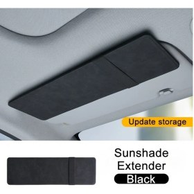 Resim Tongdashop Evrensel Araç Güneşlik Uzantısı Gözlük Saklama Cebi Siyah Katlanır Rüzgarlık Koruyucu 