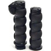 Resim Xuweiwei 2 Adet 1 İnç 25mm 7/8 22mm Siyah Motosiklet Handlebar Tutacak Universal Cruiser Chopper Cafe Racer 