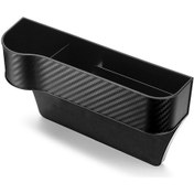 Resim Ranyeek Siyah Sürücü Tarafı Araba Koltuk Aralığı Organizörü - Plastik Dayanıklı Araç İç Geri Dönüşüm Kutusu Telefon Anahtar Cüzdan Saklama 