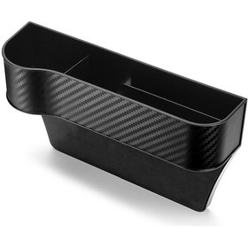 Resim Ranyeek Siyah Sürücü Tarafı Araba Koltuk Aralığı Organizörü - Plastik Dayanıklı Araç İç Geri Dönüşüm Kutusu Telefon Anahtar Cüzdan Saklama 