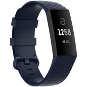 Resim Xdfind 18mm Gümüş Renk Toka Tpu Bilek Kayışı İzle Bandı Fitbit Charge 4 / Charge 4 Se / Charge 3 / Charge 3 Se, Boyut: S Lacivert 