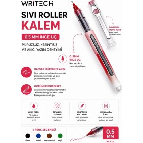 Resim Writech W-501 Liquid Roller 0,5 mm 4 Renk Jel Kalem Seti 