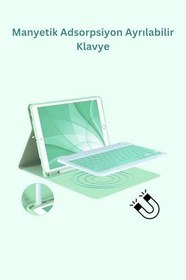 Resim Qpen iPad Air 3 10.5 inç ile Uyumlu Klavyeli Tablet Kılıfı 