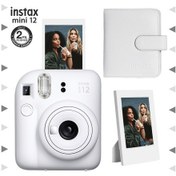 Resim Fujifilm Instax Mini 12 Fotoğraf Makinesi + Çerçeve + 64'lü Kare Albüm Beyaz 