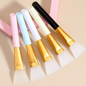 Resim 1 Adet Yumuşak Silikon Yüz Maskesi Fırçası - Hipoalerjenik, Ergonomik Saplı, Pastel Renkler (Beyaz/Mavi/Pembe/Siyah/Altın) Çamur Kil Kömür DIY Maskeleri İçin - Pilsiz Cilt Bakım Aracı, Silikon Yüz Fırçası, Kozmetik Uygulama, Şık Güzellik Aksesuarı, Hipoalerjenik Malzeme, Pürüzsüz Uygulama Yüzeyi 