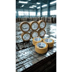 Resim 67 mm x 100 Taba Renkli Hotmelt Koli Bandı -Kahverengi -Shrinkli Paketli 