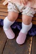 Resim First Step Pamuk Astarlı Kadife Kaydırmaz Taban Patik-toz Pembe-f-847 