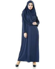 Resim Tek Parça Namaz Elbisesi - Lacivert - 5015 