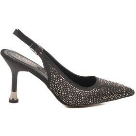 Resim Florin Siyah Taş İşlemeli Kadın Abiye Ayakkabı Çok Renkli 