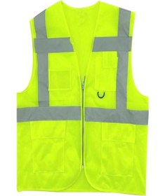 Resim İkaz Yeleği Mühendis Sarı Reflektörlü Mühendis İkaz Yelek 