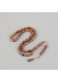 Resim Kuka Orijinal Doğal Lapisdo İmzalı Bilek Boy Arpa Kesim 6.5x11mm Tesbih Kahverengi 