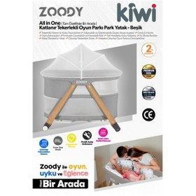 Resim Kiwi Zoody 3 İn 1 Bebek Beşiği, Oyun Parkı Ve Park Yatak Ve Zoody Yatak Kw-2041 