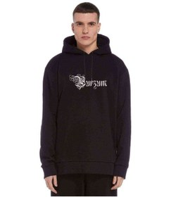 Resim Burzum Anthology Logo Baskılı Siyah Erkek Örme Kapşonlu Sweat 