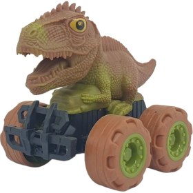 Resim Sürtmeli Dinazor Arabalar cm - H-20 - Stegosaurus -Kahverengi 