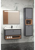 Resim Espero 80 Cm Beyaz Lavabolu Banyo Dolabi (Boy Dolap Dahil) Çok Renkli 