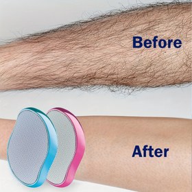 Resim Unisex Kristal Epilasyon Aracı - Ağrısız Eksfoliasyon, Tekrar Kullanılabilir ve Su Geçirmez, Mavi/Pembe/Altın Bej renklerde mevcuttur, Sırt, Kol ve Bacakları Pürüzsüzleştirme için tasarlanmıştır. 