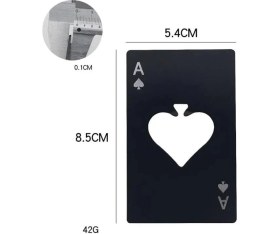 Resim AyrStore Poker Kart Maçı As'ı Paslanmaz Çelik Şişe Açacağı Gümüş 