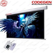 Resim Codegen EX-18 180x180 CM Siyah Arka Fonlu Motorlu Elektrikli Uzaktan Kumandalı Projeksiyon Perdesi 