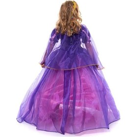 Resim Moda Sitesi Taçlı - Pelerinli - Tarlatanlı Rapunzel Kostüm Mor 